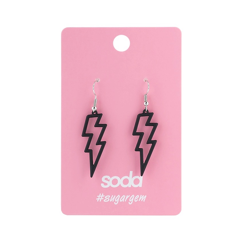 SODA Серьги LIGHTNING BLACK #sugargem – фото 2