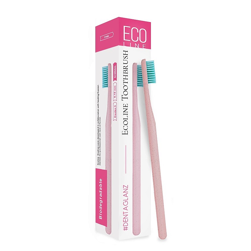 #DENTAGLANZ  Зубная щетка Ecoline Toothbrush Pink – фото 2