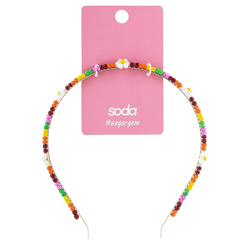SODA Ободок для волос RAINBOW FLOWERS #sugargem – фото 2
