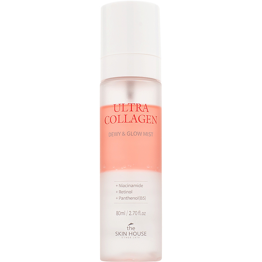 THE SKIN HOUSE Двухфазный тонер-мист с ниацинамидом и пантенолом Ultra Collagen Dewy & Glow Mist – фото 1