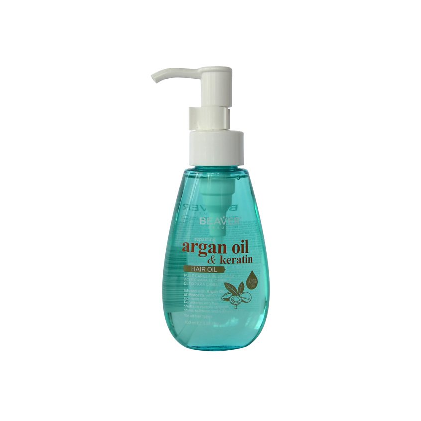 BEAVER Масло для волос увлажняющее с кератином Argan oil & keratin HAIR OIL – фото 1