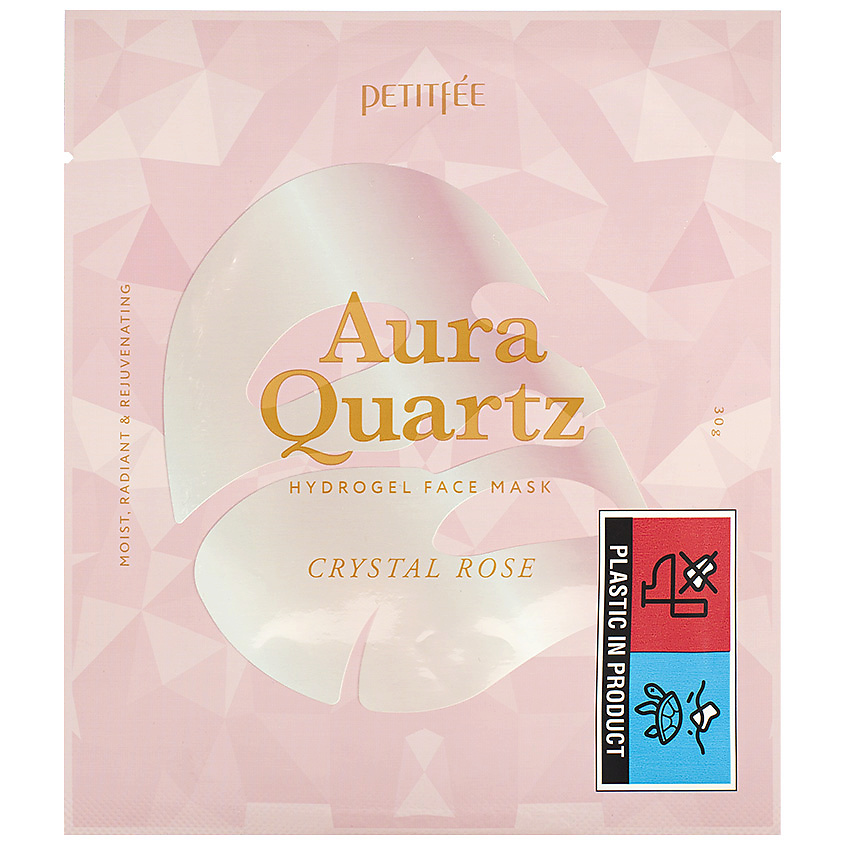 PETITFEE Маска гидрогелевая для лица с жемчужной пудрой Aura Quartz Hydrogel Face Mask – фото 1