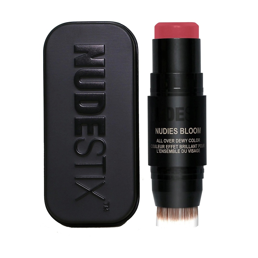 NUDESTIX Кремовые сияющие румяна в стике Nudies Bloom со встроенной кисточкой, Bohemian Rose – фото 1