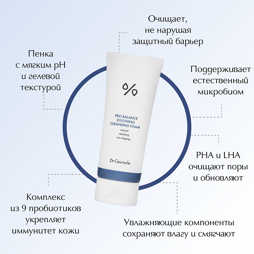 DR. CEURACLE Смягчающая пенка  для умывания с пробиотиками – фото 2