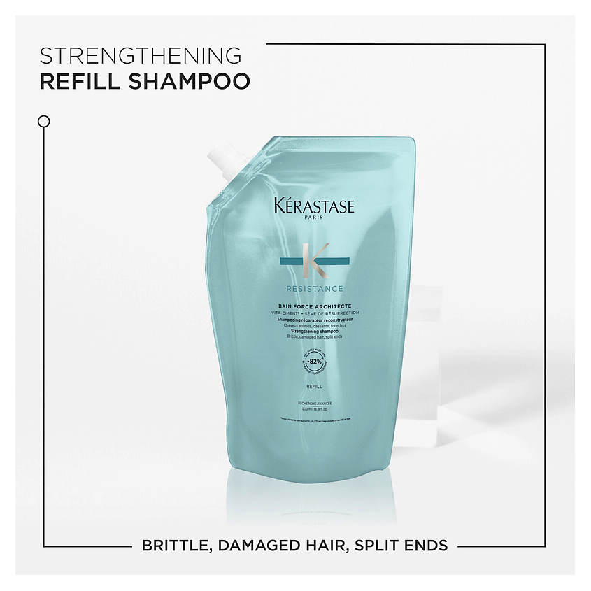 KERASTASE Восстанавливающий шампунь Resistance Bain Force Architecte. Сменный блок (рефилл) – фото 3