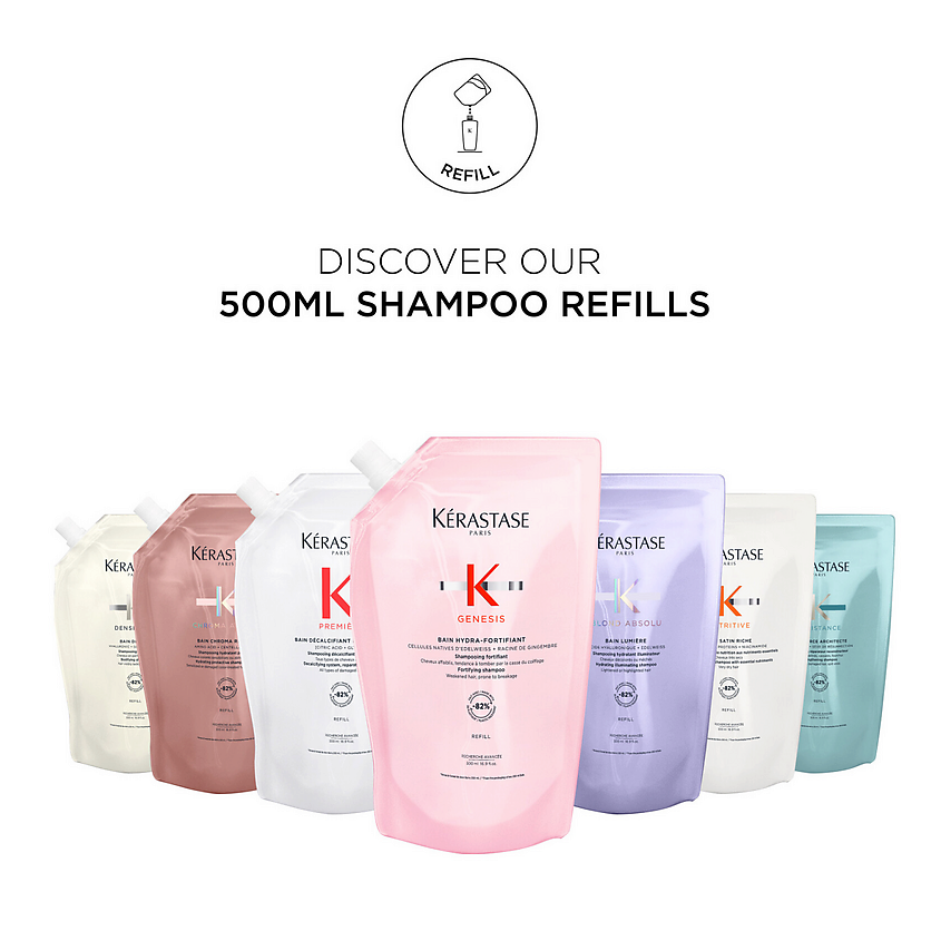 KERASTASE Восстанавливающий шампунь Resistance Bain Force Architecte. Сменный блок (рефилл) – фото 8