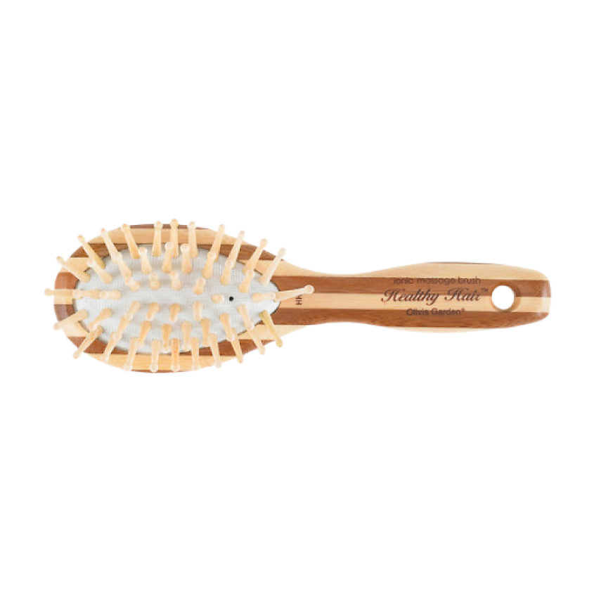 OLIVIA GARDEN Щетка Healthy Hair Bamboo ионная массажная овальная, мини – фото 3