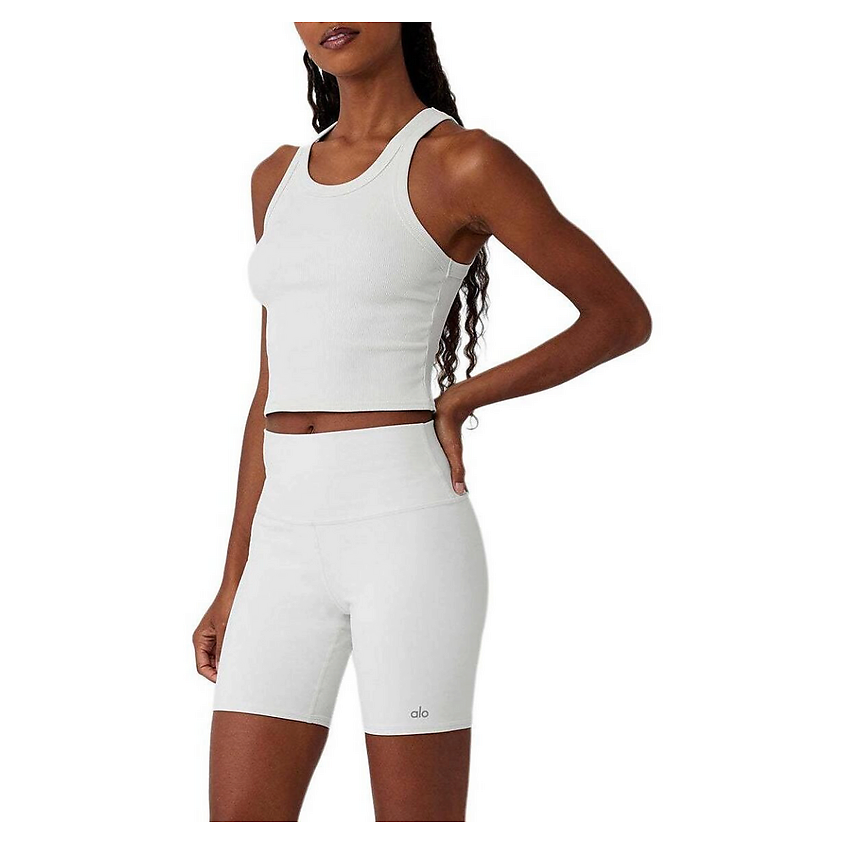 ALO YOGA Топ Goddess Ribbed Go-To Tank, Цвет: Белый (White