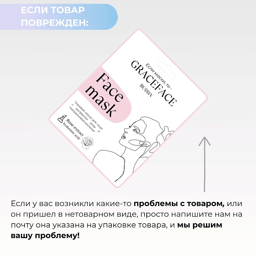 GRACE FACE Тканевая маска для лица с экстрактом розы и гиалуроновой кислотой – фото 8