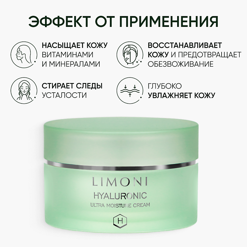 LIMONI Крем для лица увлажняющий с гиалуроновой кислотой Hyaluronic Ultra Moisture – фото 2