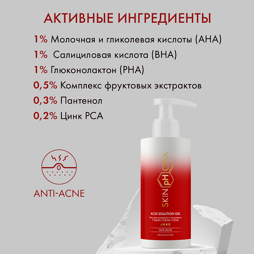SKINPHORIA Гель для умывания с кислотами Acid Solution Gel – фото 4