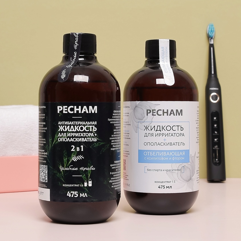 PECHAM Отбеливающая жидкость для ирригатора + ополаскиватель 2 в 1 – фото 6