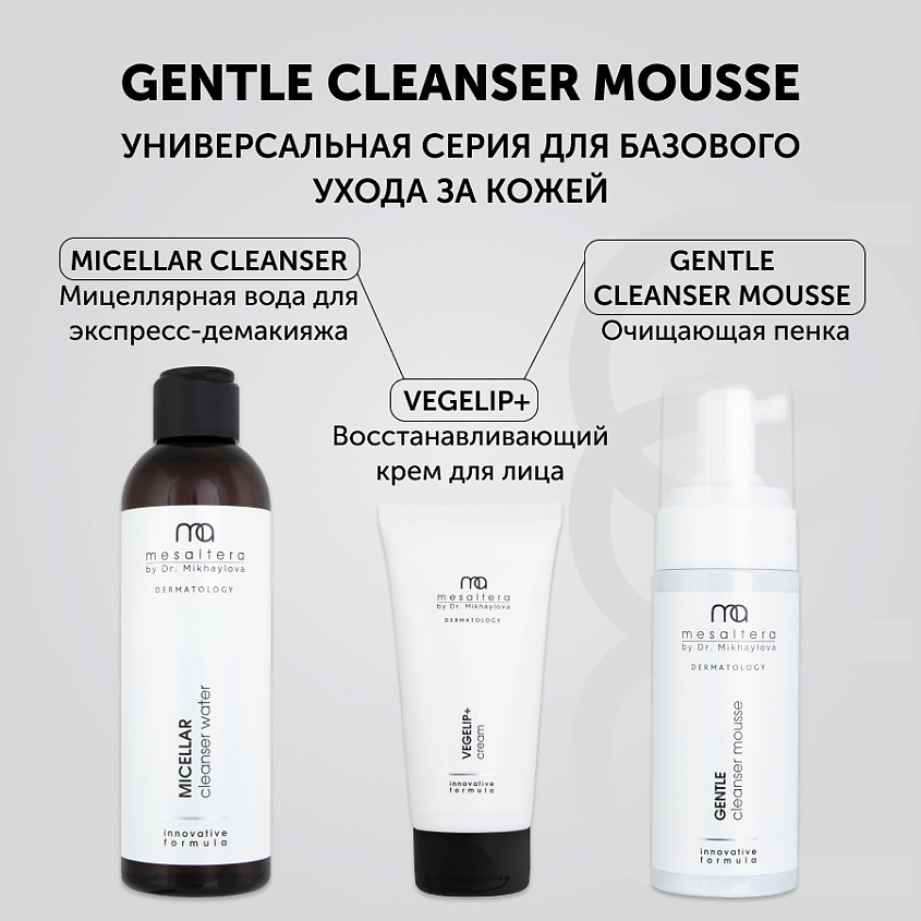 MESALTERA BY DR. MIKHAYLOVA Пенка для умывания с кератолитическим действием GENTLE CLEANSER MOUSSE – фото 6