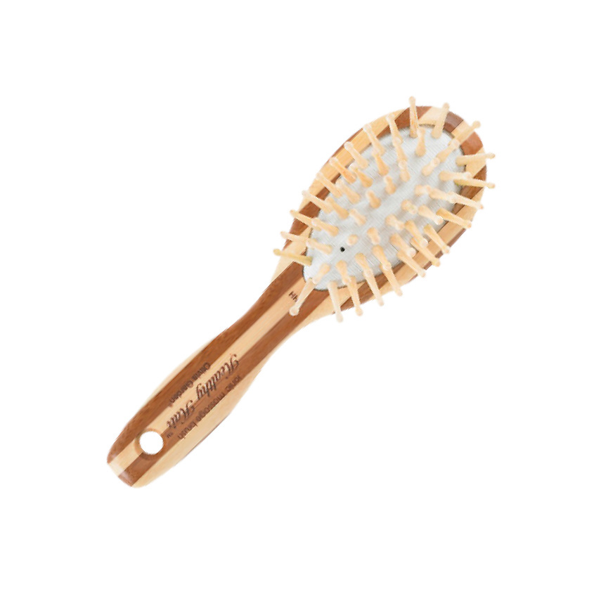 OLIVIA GARDEN Щетка Healthy Hair Bamboo ионная массажная овальная, мини – фото 2