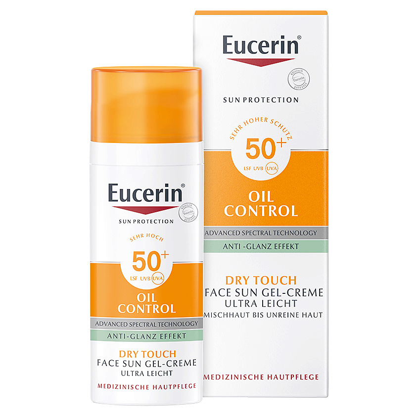 EUCERIN Солнцезащитный гель-крем для проблемной кожи лица Oil Control SPF 50+ – фото 1