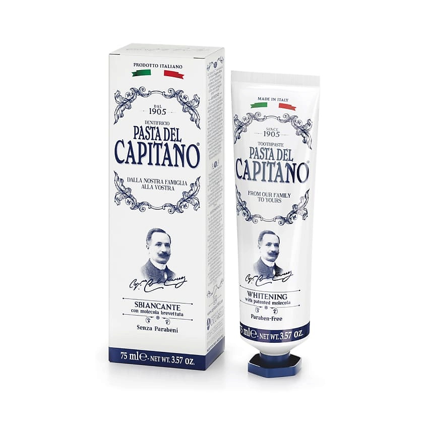 PASTA DEL CAPITANO Зубная паста отбеливающая с молекулой Whitening – фото 2