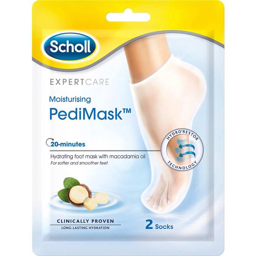 SCHOLL Маска для ног увлажняющая с маслом макадамии – фото 2