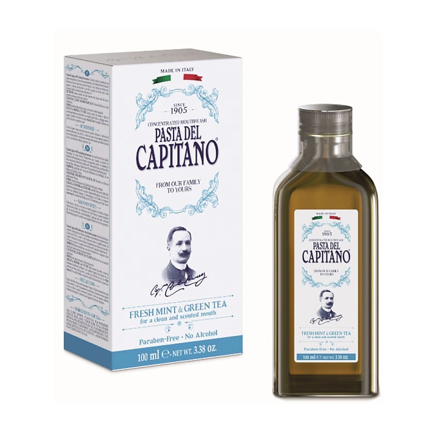 PASTA DEL CAPITANO Ополаскиватель свежая мята и Зеленый чай Fresh Mint & Green Tea – фото 2