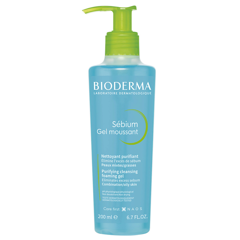 BIODERMA Гель для умывания жирной и проблемной кожи лица Sebium (помпа) – фото 1