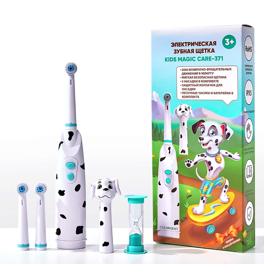 CLEARDENT Электрическая зубная щетка детская KIDS MAGIC CARE-371, Далматинец Джой – фото 1