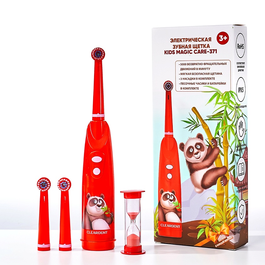 CLEARDENT Электрическая зубная щетка детская Kids Magic Care, панда Понго – фото 2