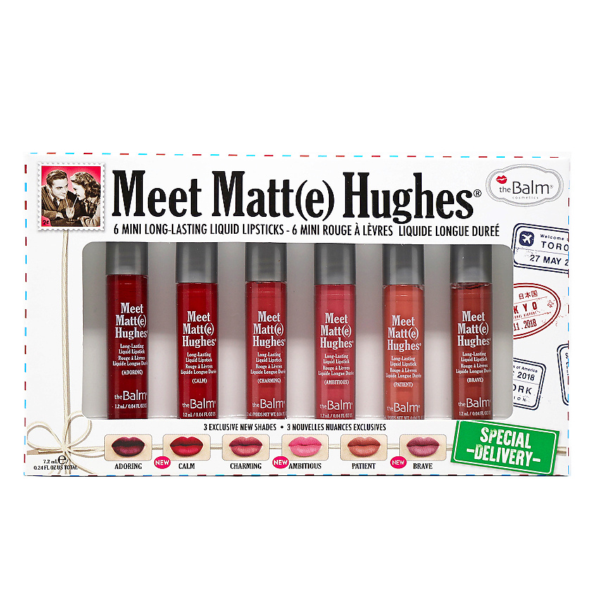THEBALM Набор из 6 оттенков мини жидких матовых помад  Meet Matt(e) Hughes – фото 1