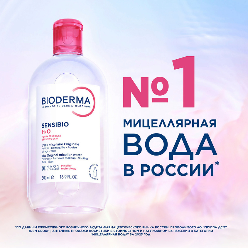 BIODERMA Мицеллярная вода для очищения нормальной и чувствительной кожи лица Sensibio H2O – фото 6