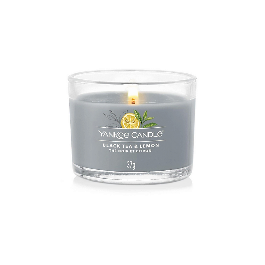 YANKEE CANDLE Ароматическая свеча для дома Kerze Black Tea & Lemon, 37 гр – фото 2