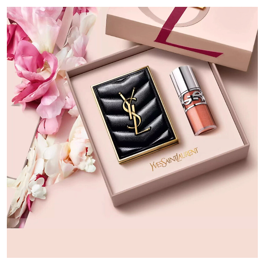 YVES SAINT LAURENT Палетка Couture Mini Clutch + Масло-блеск Loveshine Plumping Lip Oil Gloss – фото 4