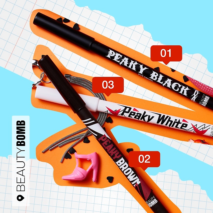 BEAUTY BOMB Карандаш для глаз деревянный Peaky – фото 7