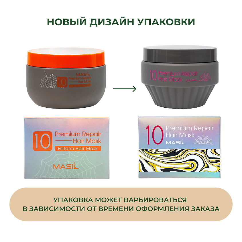 MASIL Маска для волос увлажняющая восстанавливающая Premium Repair Hair Mask – фото 3