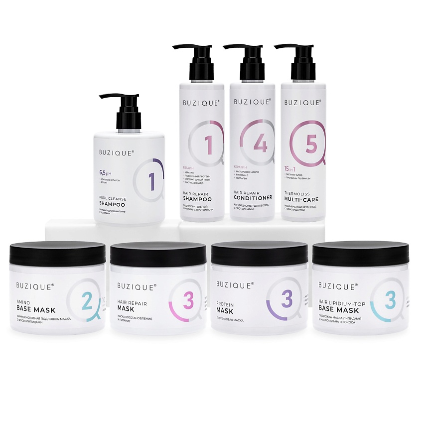 BUZIQUE Кондиционер Hair Repair для кудрявых пористых сухих и обесцвеченных волос – фото 4