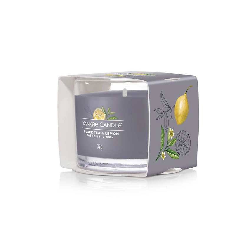 YANKEE CANDLE Ароматическая свеча для дома Kerze Black Tea & Lemon, 37 гр – фото 1