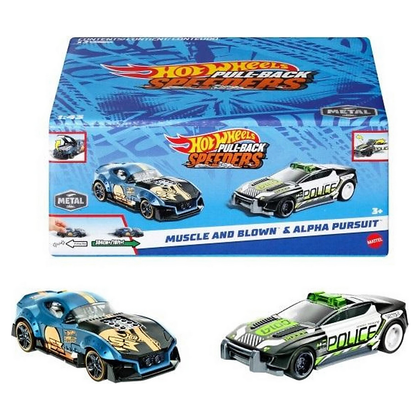 MATTEL Набор машинок Hot Wheels Pull-Back Speeders – фото 1