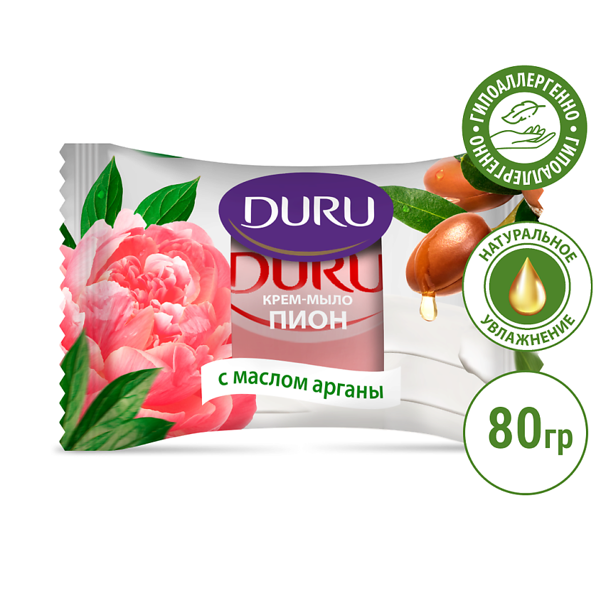DURU Туалетное крем-мыло Пион с маслом арганы – фото 1