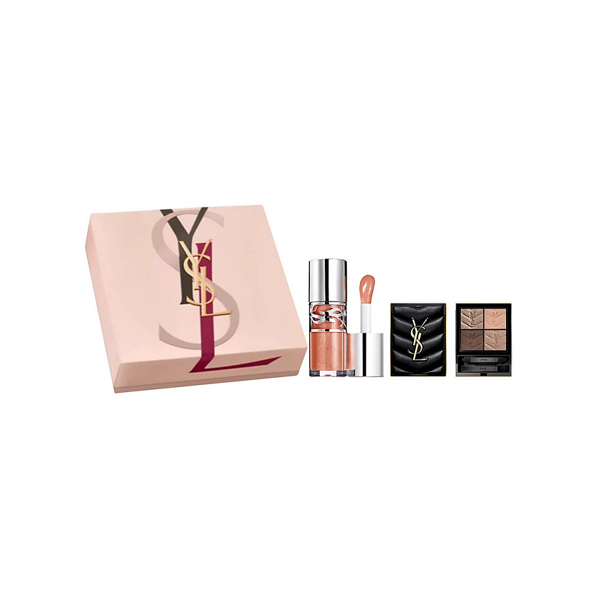 YVES SAINT LAURENT Палетка Couture Mini Clutch + Масло-блеск Loveshine Plumping Lip Oil Gloss – фото 1