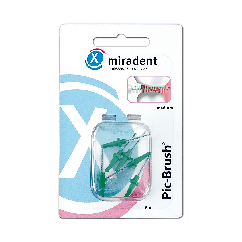MIRADENT Запасные межзубные ершики Pic-Brush® для чистки зубов и брекетов – фото 1