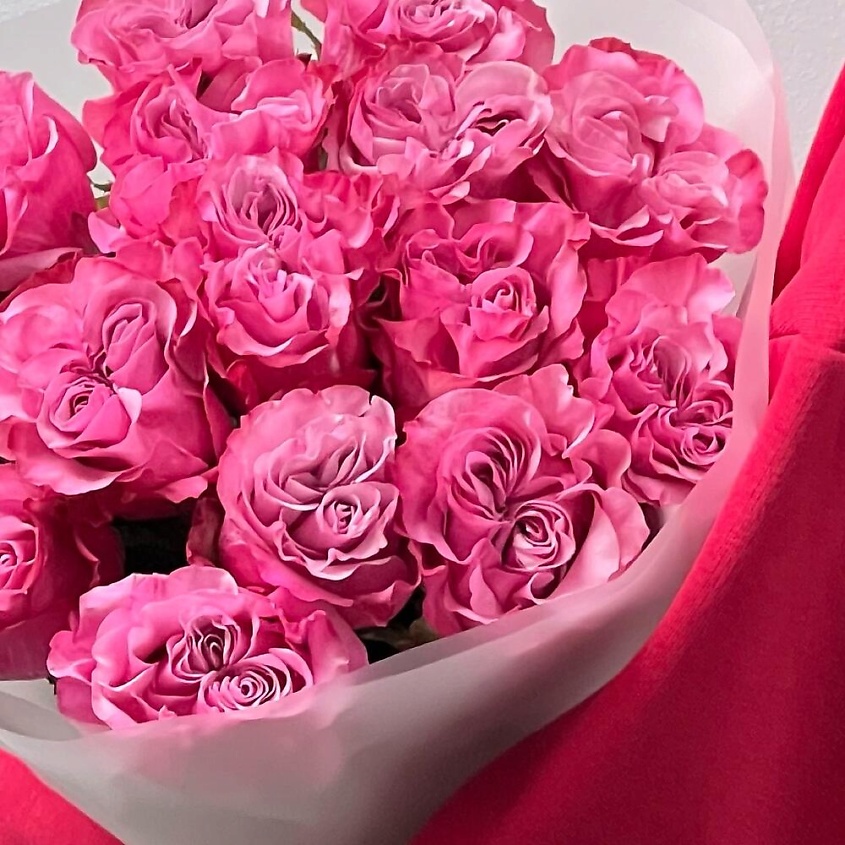 FLORES 15 шикарных розовых пионовидных роз – фото 2
