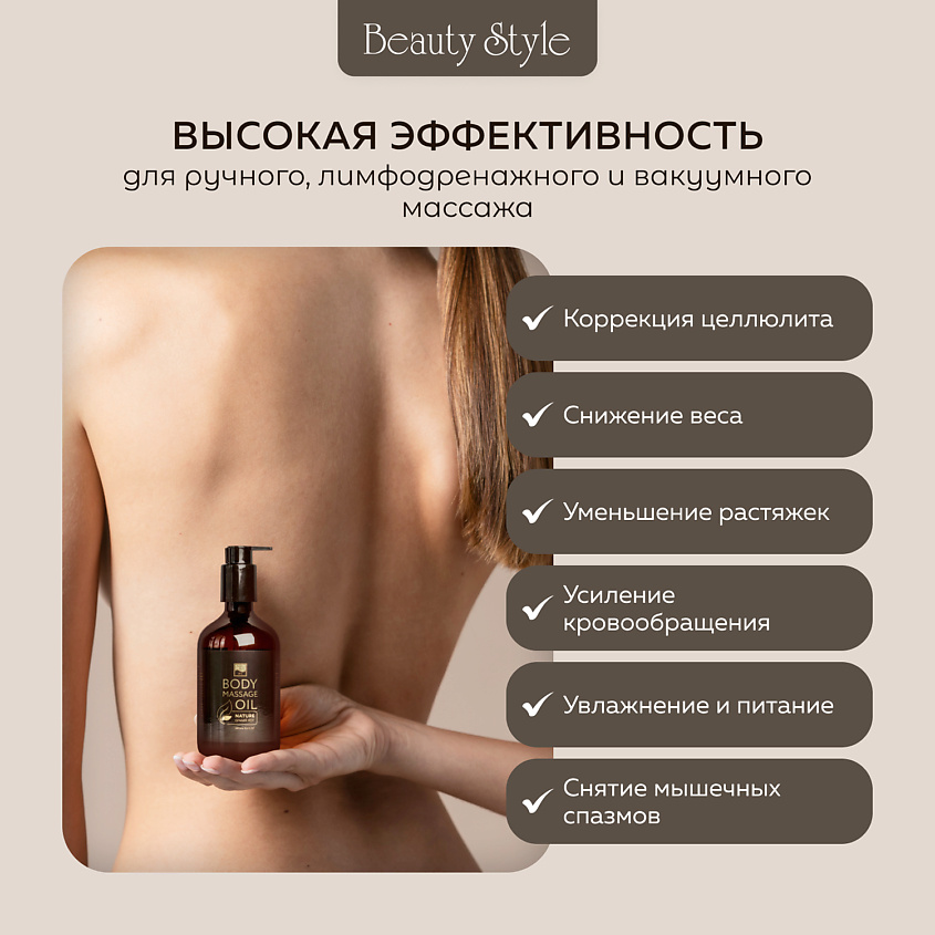 BEAUTY STYLE Масло имбирное «Тонус + Антицеллюлит» с разогревающим эффектом, 500 мл – фото 4