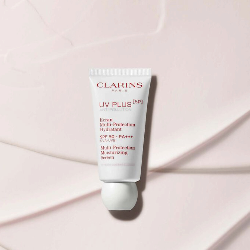 CLARINS Защитный флюид-экран для лица розовый SPF 50 UV Plus – фото 3