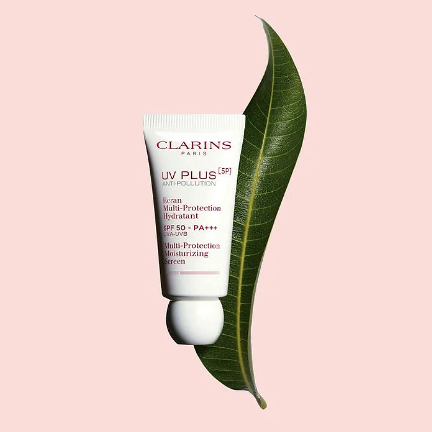 CLARINS Защитный флюид-экран для лица розовый SPF 50 UV Plus – фото 2