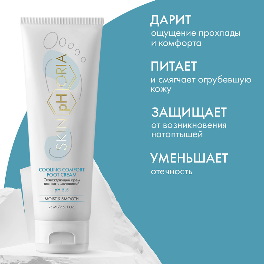 SKINPHORIA Охлаждающий крем для ног с мочевиной Cooling Comfort Foot Cream – фото 2