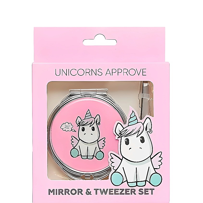 UNICORNS APPROVE Подарочный набор: зеркальце + щипчики для бровей – фото 1