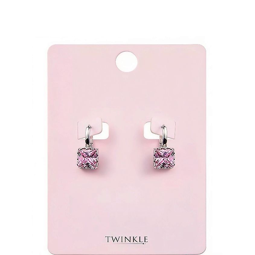 TWINKLE Серьги Baby Pink Cube – фото 2