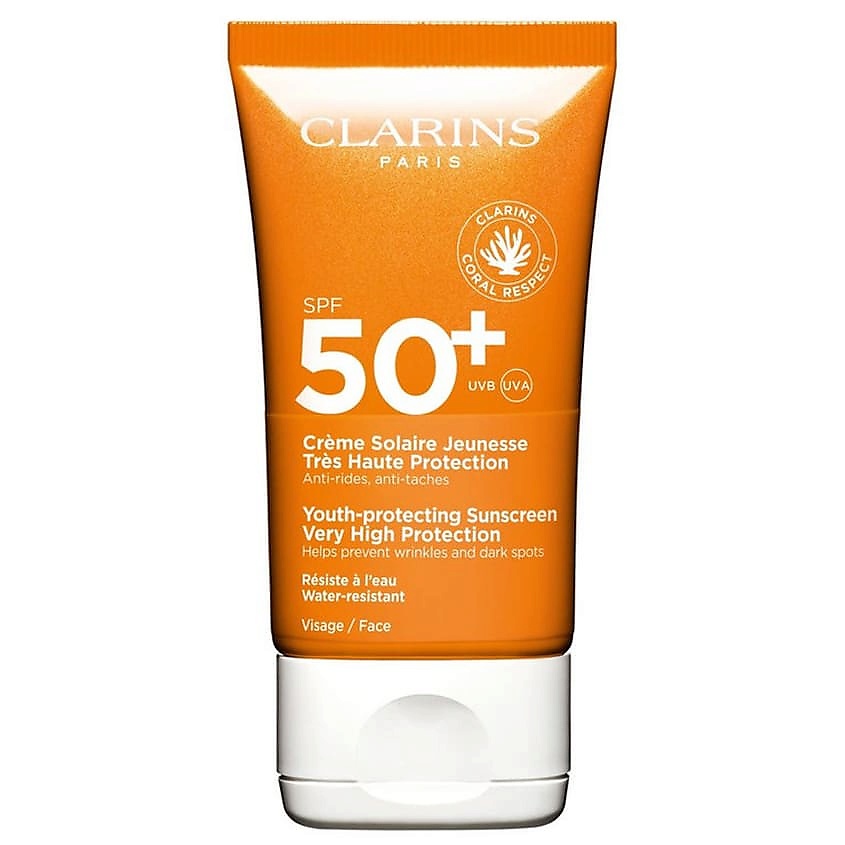 CLARINS Солнцезащитный крем для лица Очень высокая защита SPF 50+ Youth-Protecting Sunscreen – фото 1