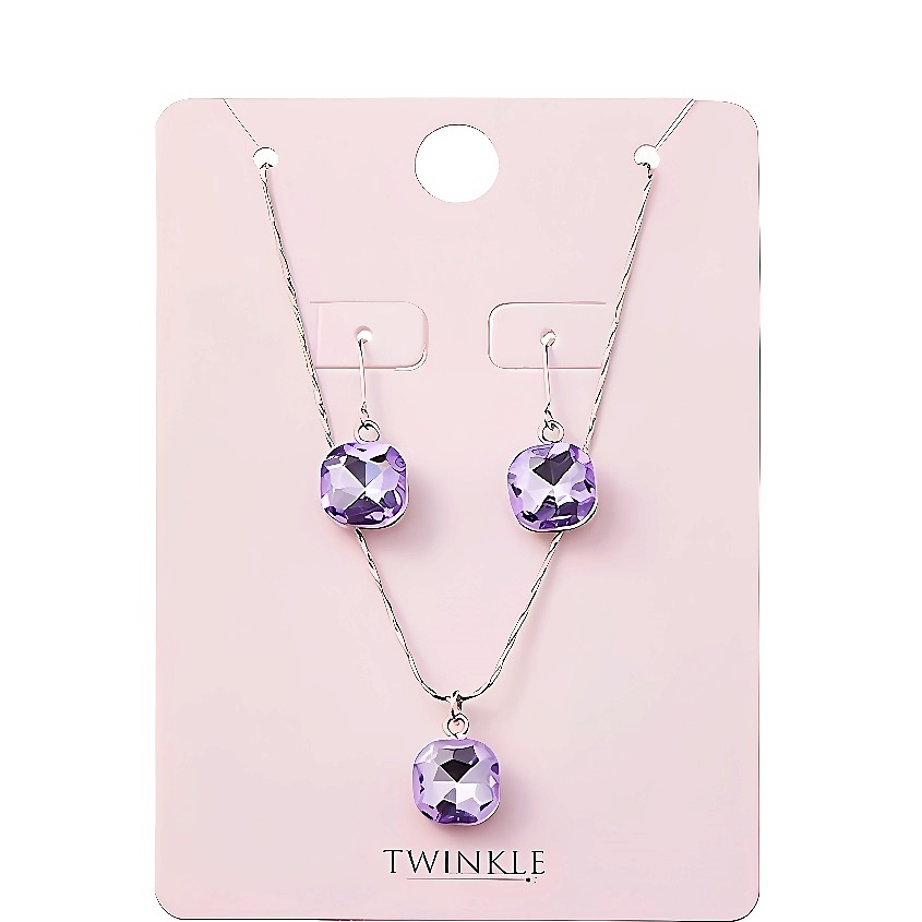 TWINKLE Набор серьги и подвеска Violet – фото 2
