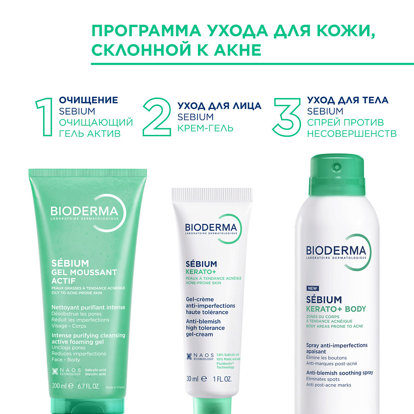 BIODERMA Гель для умывания интенсивного действия для жирной и проблемной кожи лица Sebium Active – фото 9