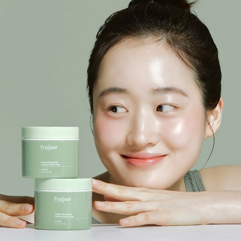 FRAIJOUR Успокаивающий крем для проблемной кожи лица Original Herb Wormwood Calming Watery Cream – фото 13