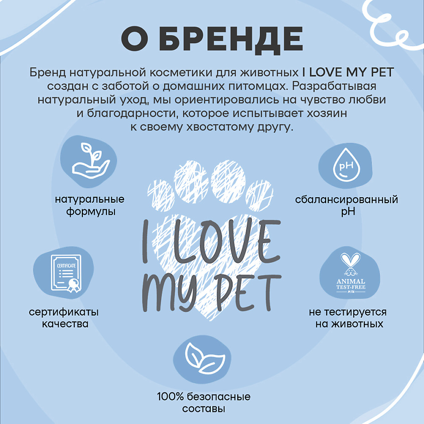 I LOVE MY PET Шампунь - кондиционер для кучерявошерстных собак – фото 6