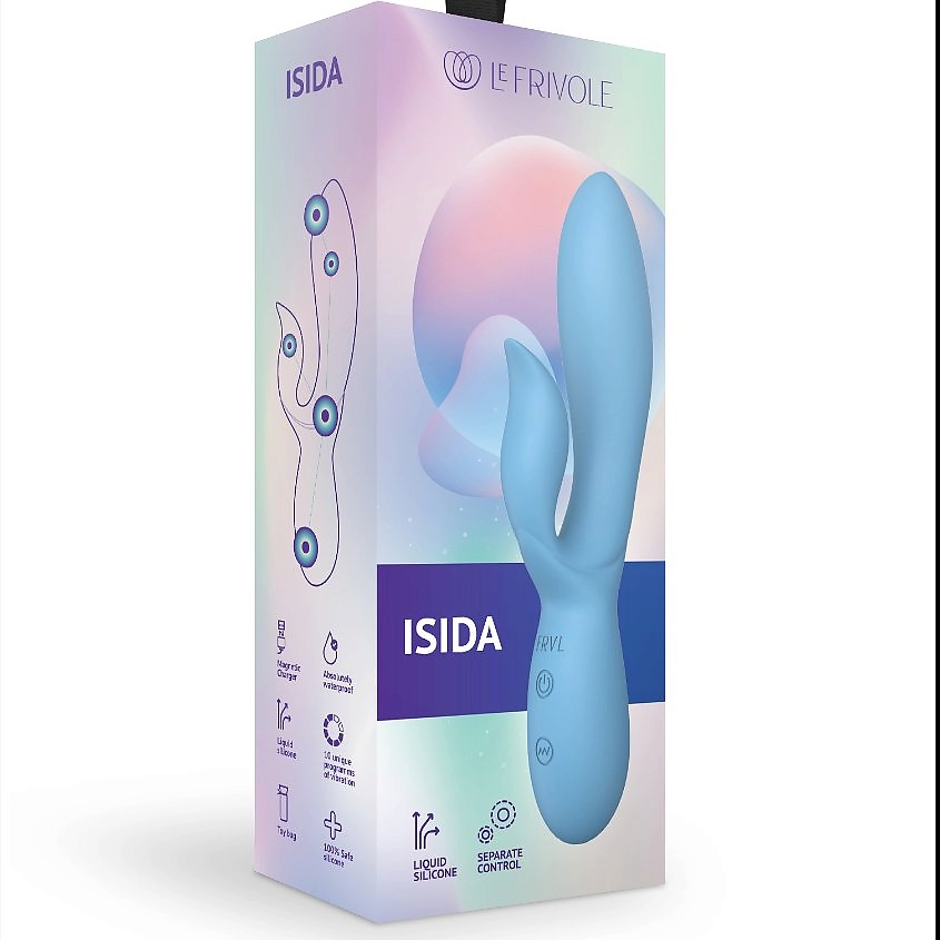 LE FRIVOLE Вибратор кролик из жидкого силикона Isida, цвет небесно-голубой (INFINITE) – фото 4